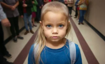 A girl with badly cut hair in a school hallway | Source: Amomama