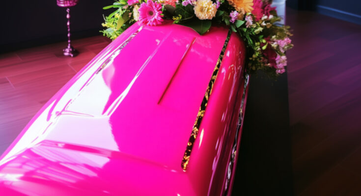 A pink coffin.
