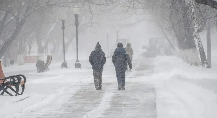 Two people working in the snow | Source: Shutterstock