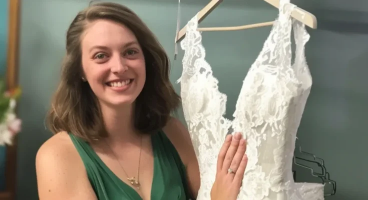 A woman holding a wedding dress | Source: AmoMama