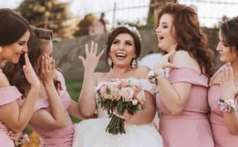 A happy bride with her bridesmaids | Source: Shutterstock