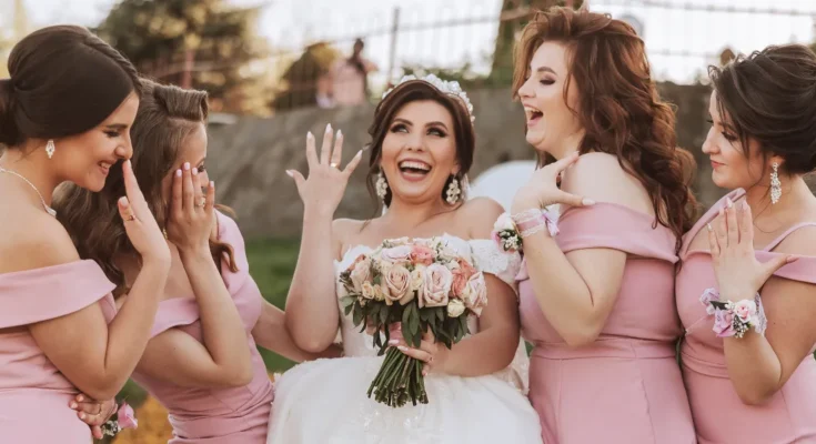 A happy bride with her bridesmaids | Source: Shutterstock