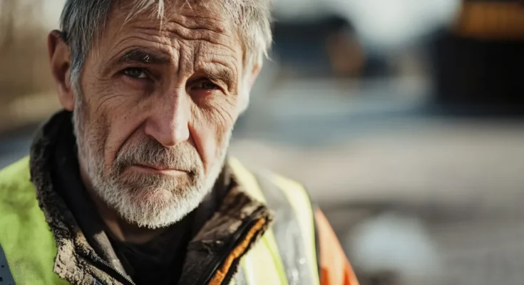 Elderly man wearing janitor uniform | Source: Midjourney