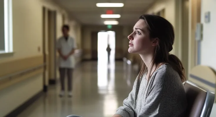 A woman in the hospital. | Source: Midjourney