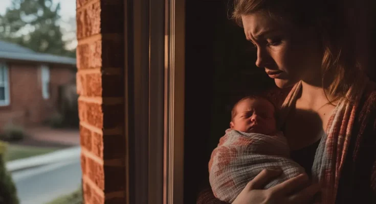 A woman with newborn | Source: Midjourney