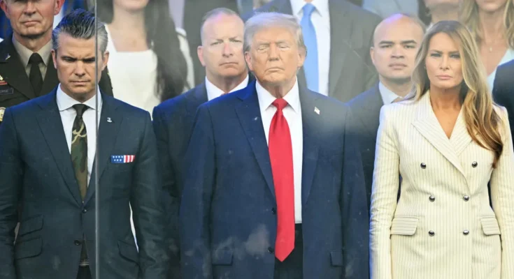 US Secretary of Defense Pete Hegseth, President Donald Trump and First Lady Melania Trump | Source: Getty Images