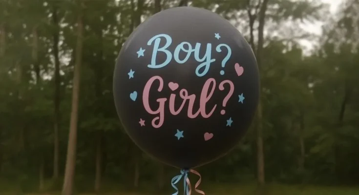 Gender reveal balloon. | Source: Sora