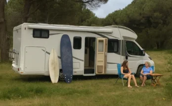 Two women near a camping van. | Source: Sora