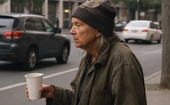 A homeless woman. | Source: Sora