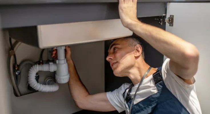 A man fixing a kitchen sink | Source: Shutterstock