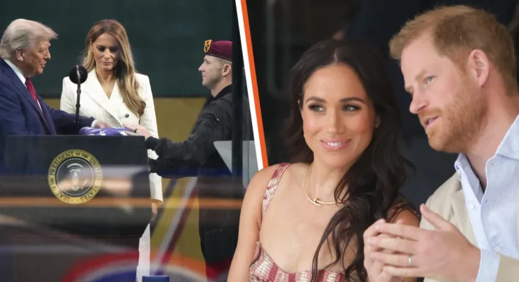 Donald and Melania Trump | Meghan Markle and Prince Harry | Source: Getty Images