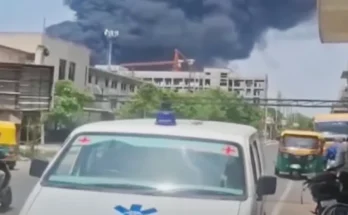 The view of the aftermath of the Air India plane crash. | Source: YouTube/SkyNews