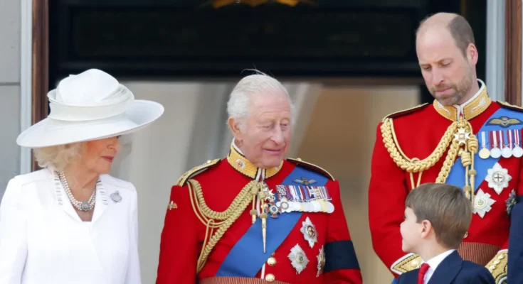 Queen Camilla, King Charles III, Prince Louis, and Prince William. | Source: Getty Images