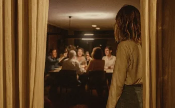 Woman observing a family gathering. | Source: Sora