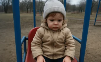 Abandoned little girl sitting on the swing | Source: Sora