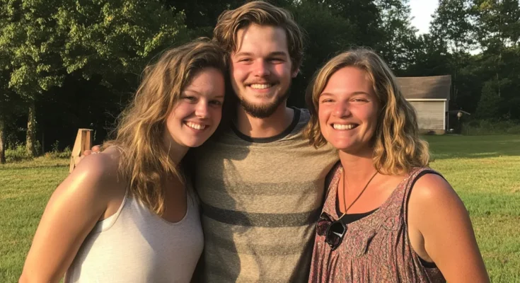 Man standing between two happy women | Source: Midjourney