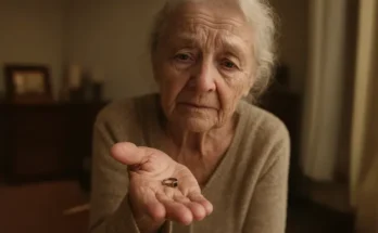 An old lady with a ring on her palm | Source: Sora