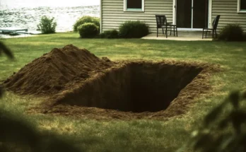 A freshly dug, grave-sized pit behind a lake house | Source: Barabola