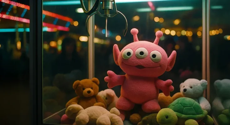 Toys in a claw machine. | Source: Sora