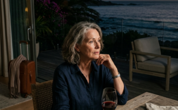 Mother sitting alone at table