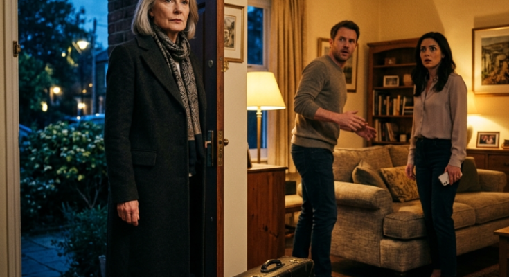 Woman entering house confrontation