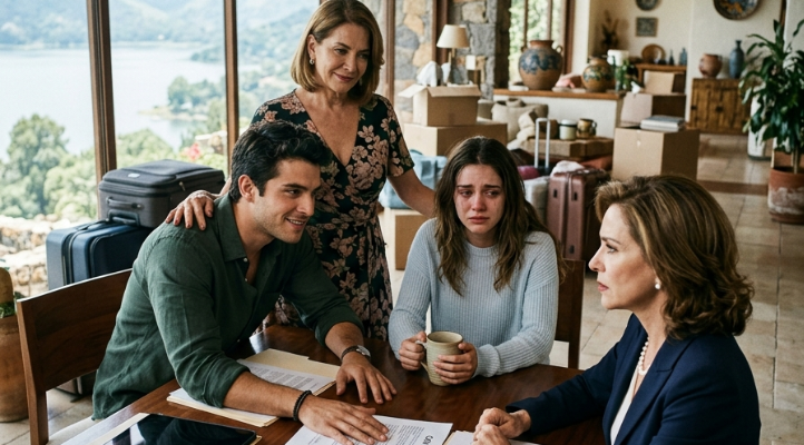 Four people at dining table