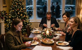 Tense family dinner Christmas night