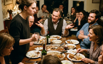 Family dinner confrontation tens…