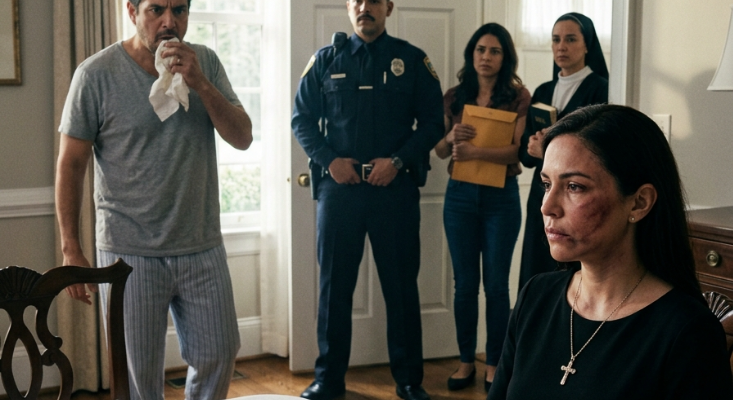 Wife bruised, husband shocked, p…