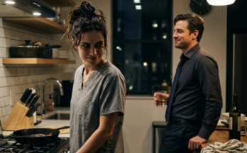 Woman smiling at man