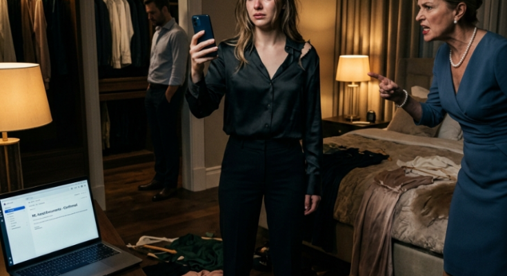 Woman recording mother-in-law ou…