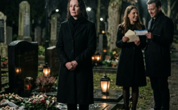 Woman at funeral cemetery